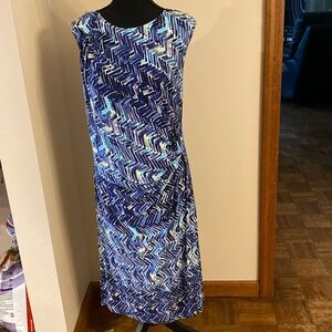 NIc&Zoe print midi dress. Size L. Worn once. Fully lined. Stretch soft fabric.